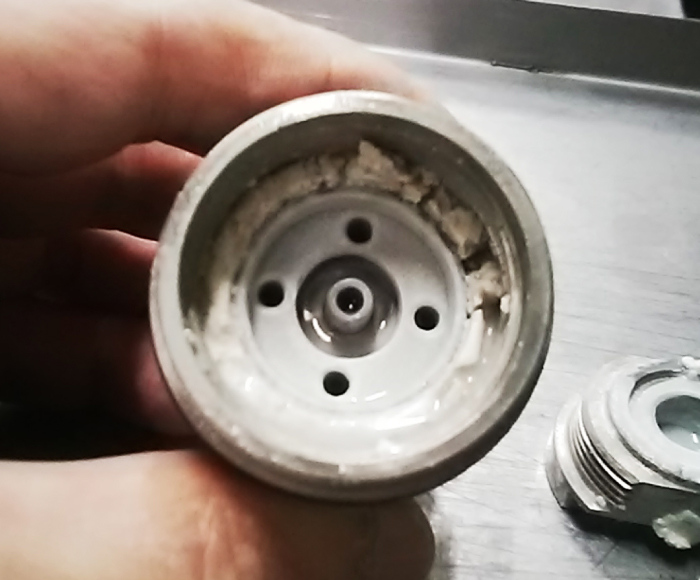 ノンスケーラー設置後のバルブの状態 