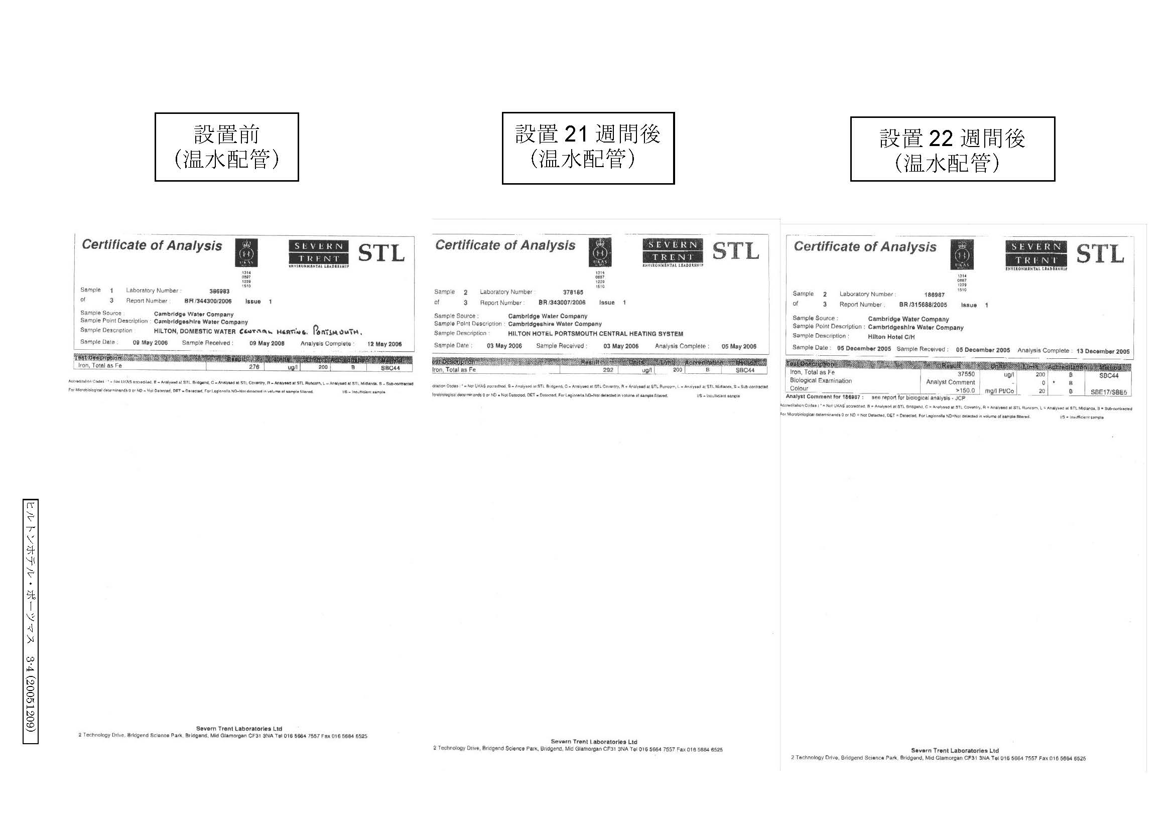 分析証明書