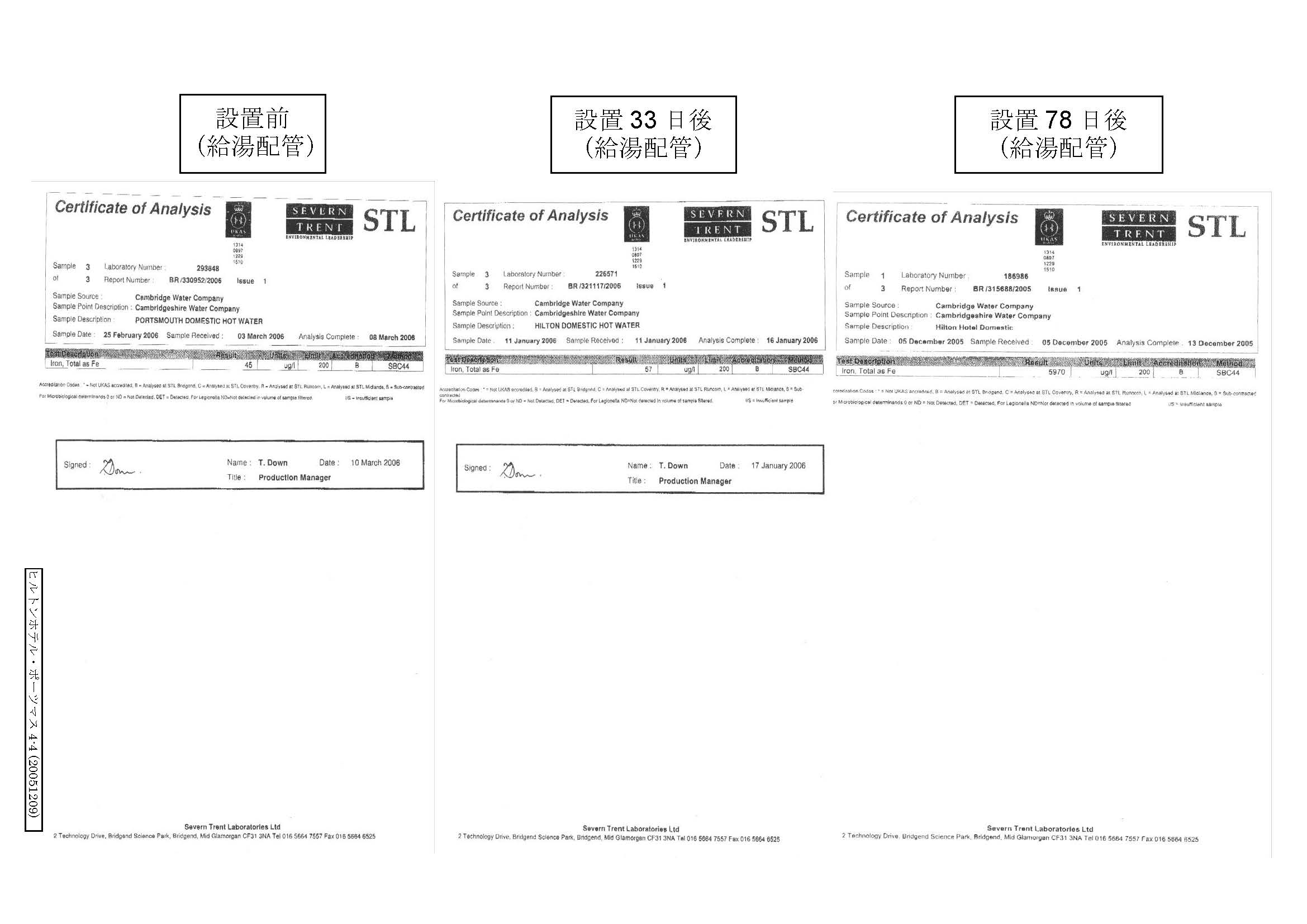 分析証明書